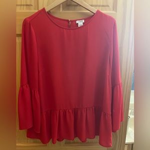 J.Crew Red Blouse 3/4 Sleeve
